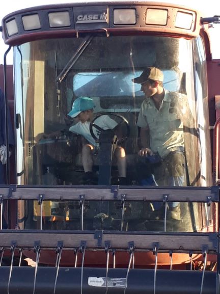 adventure driving the combine.