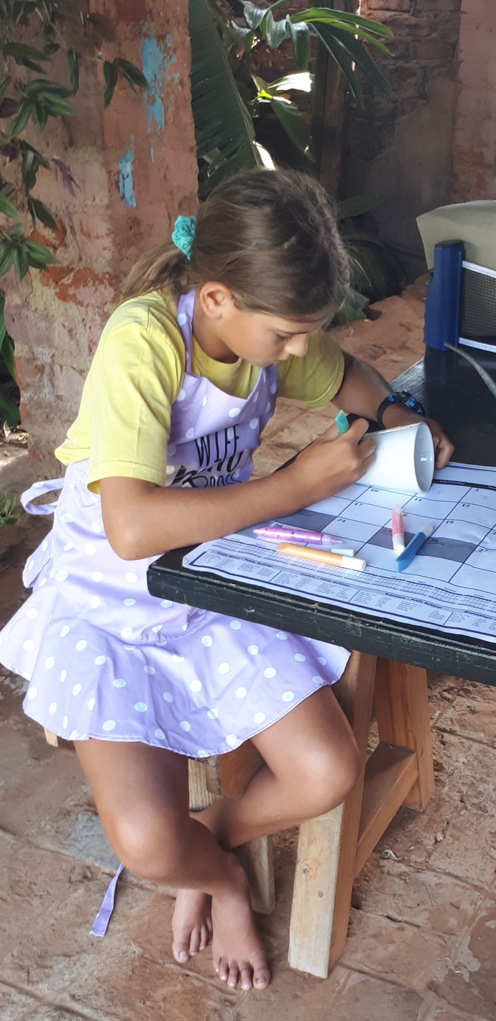 Activity painting a mug. 