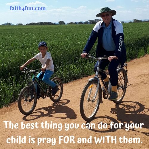 Riding bikes with grandfather.   Grandfathers are always praying for their grandchildren. 