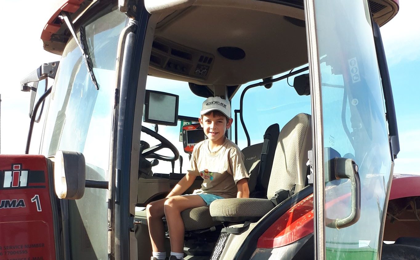 Murray in the tractor