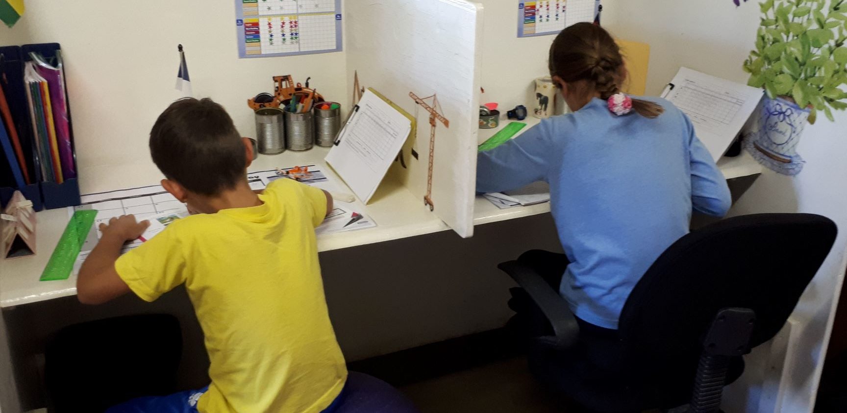 Children schooling at home