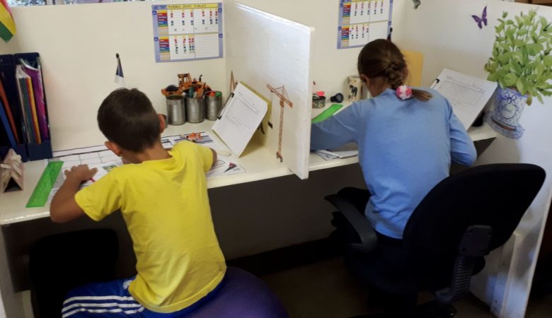 Children schooling at home