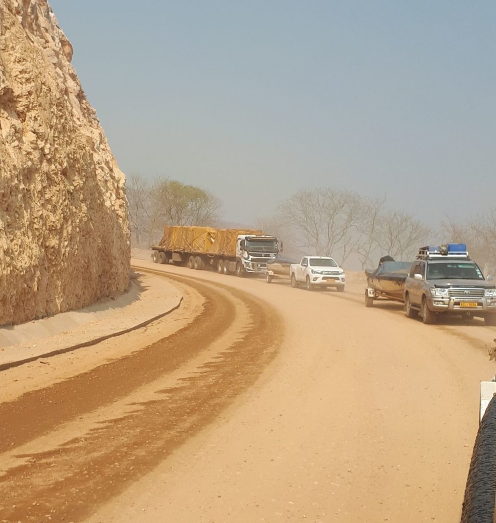 traveling on rough roads in a convoy