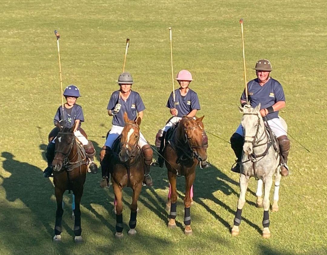 family ready to play polo