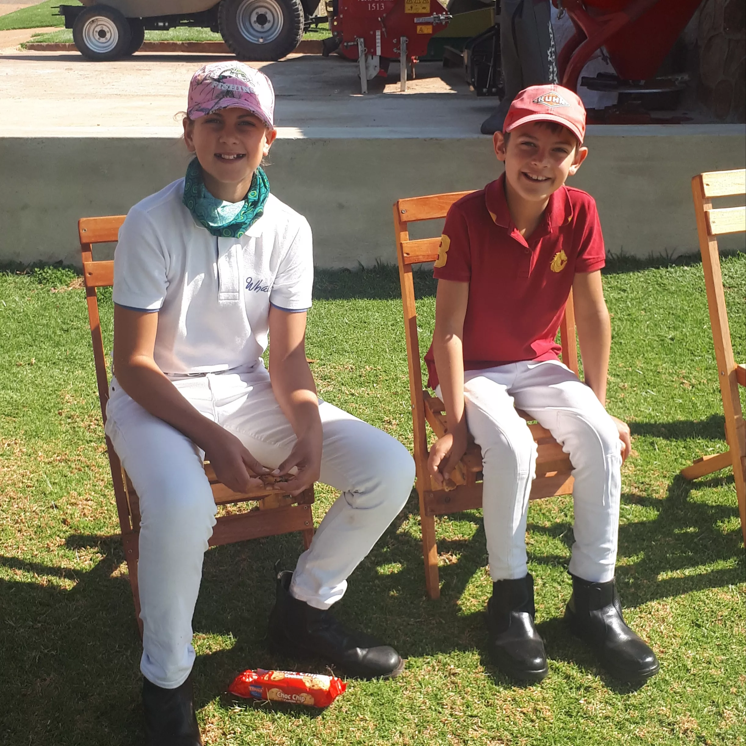 Happy Kids ready to play polo.