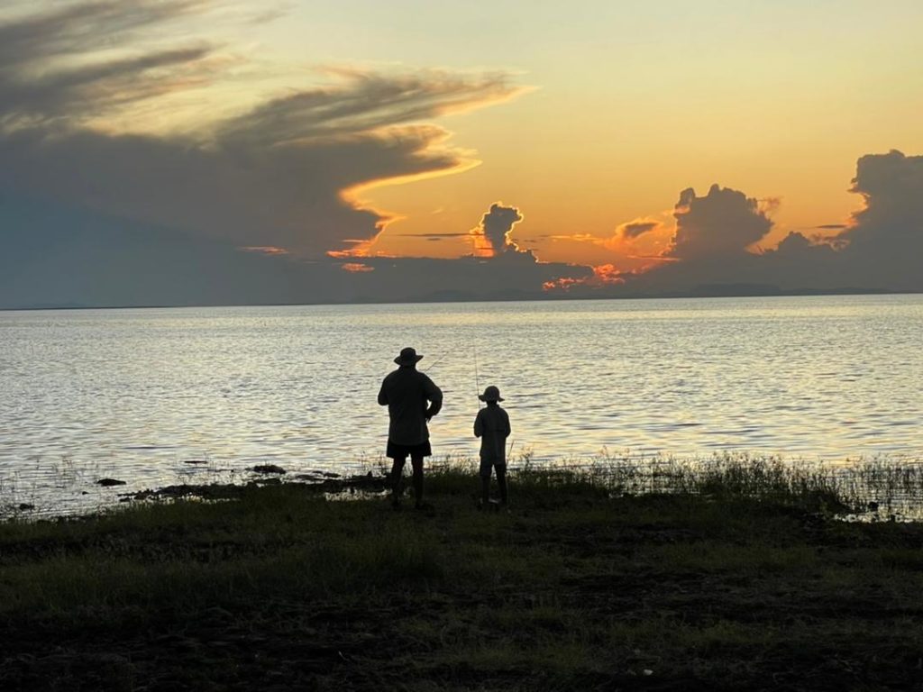 Fishing whilst watching the sunset.