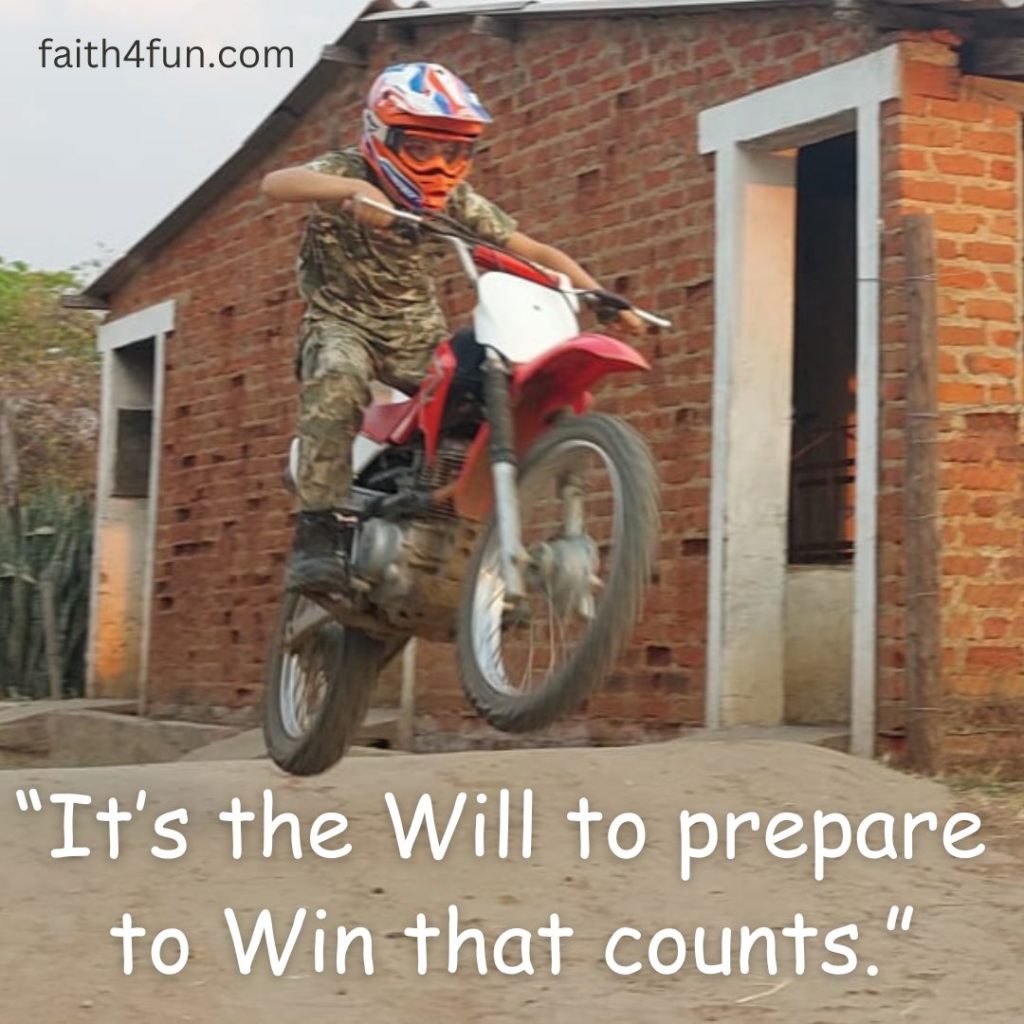 Our homeschooling culture.
it's the will to prepare to Win that counts. 