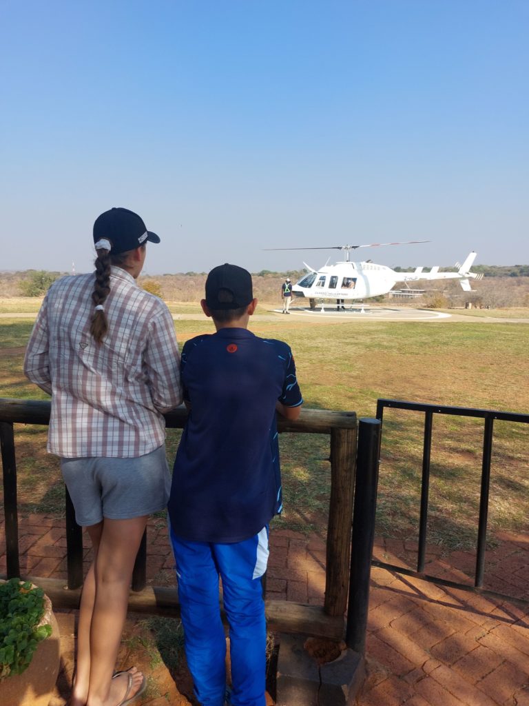 helicopter and children