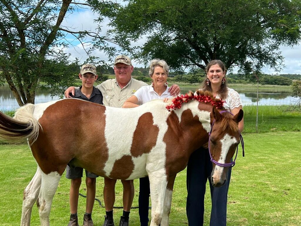 homeschooling family and their pony