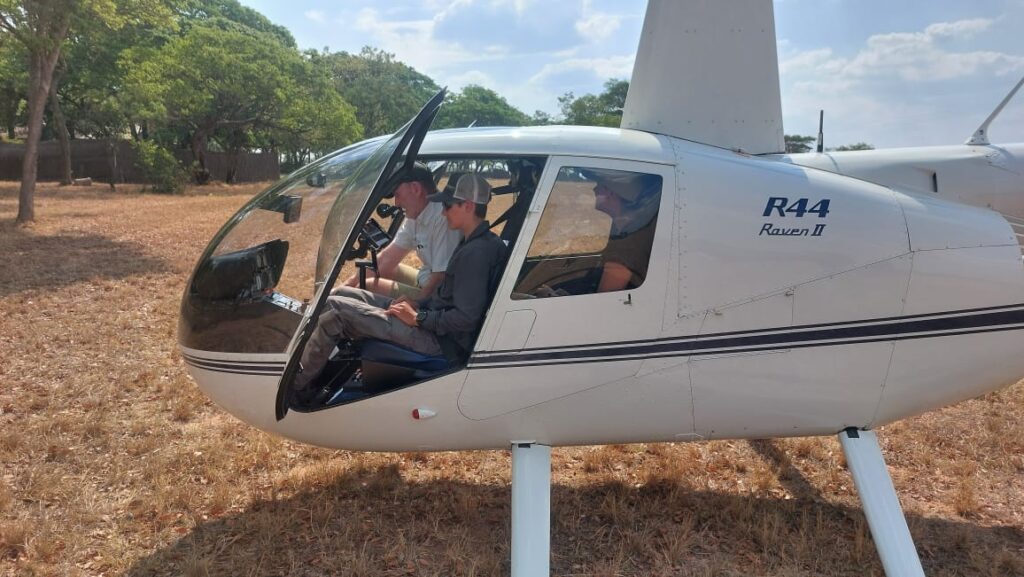 homeschooling adventure having a helicopter ride. 